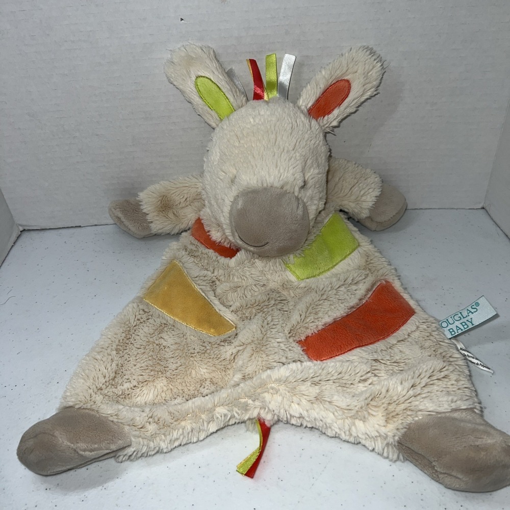 DOUGLAS Baby Sshlumpie Zonkey Zebra Donkey Beige Security Blanket Lovey 20"